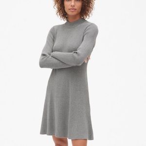 GAP Ribbed Mock-neck Grey Turtleneck Sweater Dress Medium